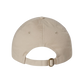 Beige baseball cap with an adjustable strap closure at the back.