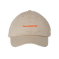 Beige baseball cap with orange text ’VIVA LAS VENGEANCE’ on the front.